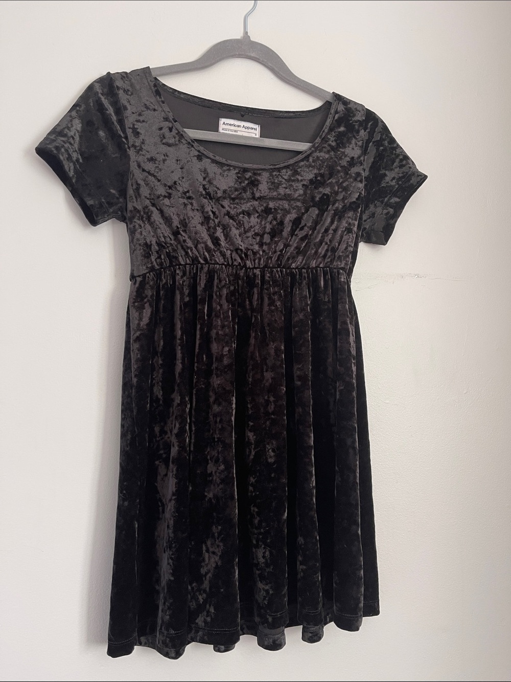 American apparel velvet babydoll dress / top